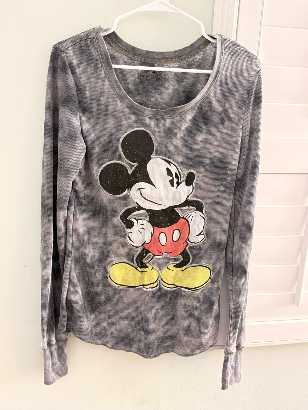 Disneyland Walt Disney World Tie-Dye Crewneck Tee - Gray & Black Print